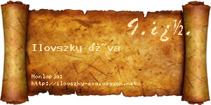 Ilovszky Éva névjegykártya